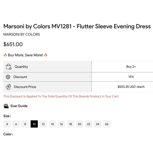 Marsoni by Colors MV1281 - Flutter Sleeve Evening Dress marsoni by colors - Picture 7 of 7